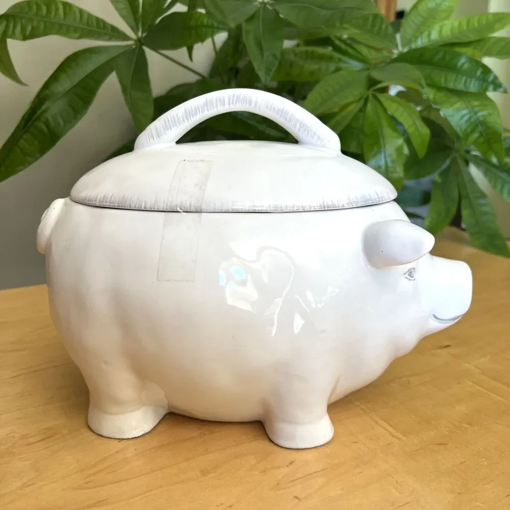 Burton Lidded Pig Tureen Ceramic Covered Bowl Dish